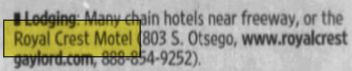 Gay-Sego Motel (Royal Crest Motel) - May 2009 Article (newer photo)
